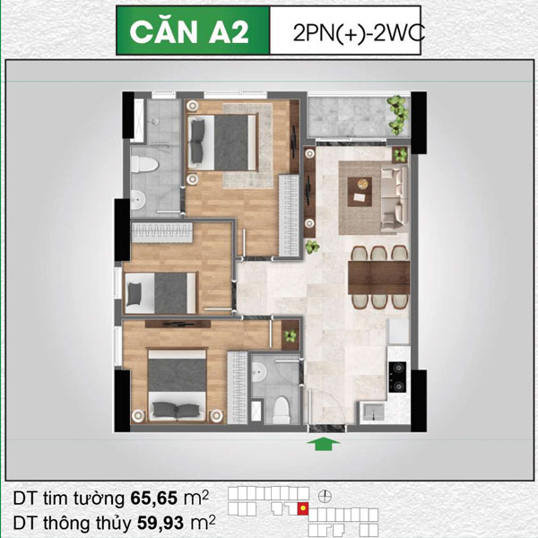 Căn Hộ Bcons Polygon 65.65 Mét Vuông