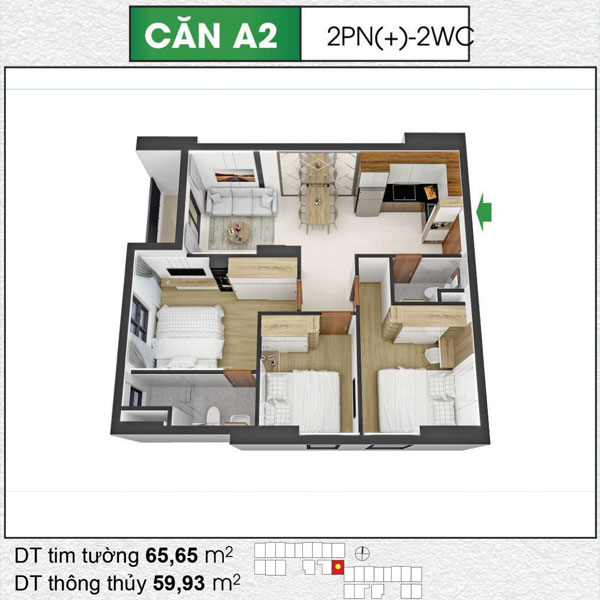 Căn Hộ Bcons Polygon 65.65 Mét Vuông