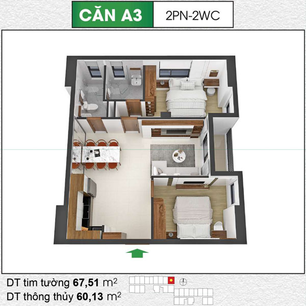 Căn Hộ Bcons Polygon 67.51 Mét Vuông