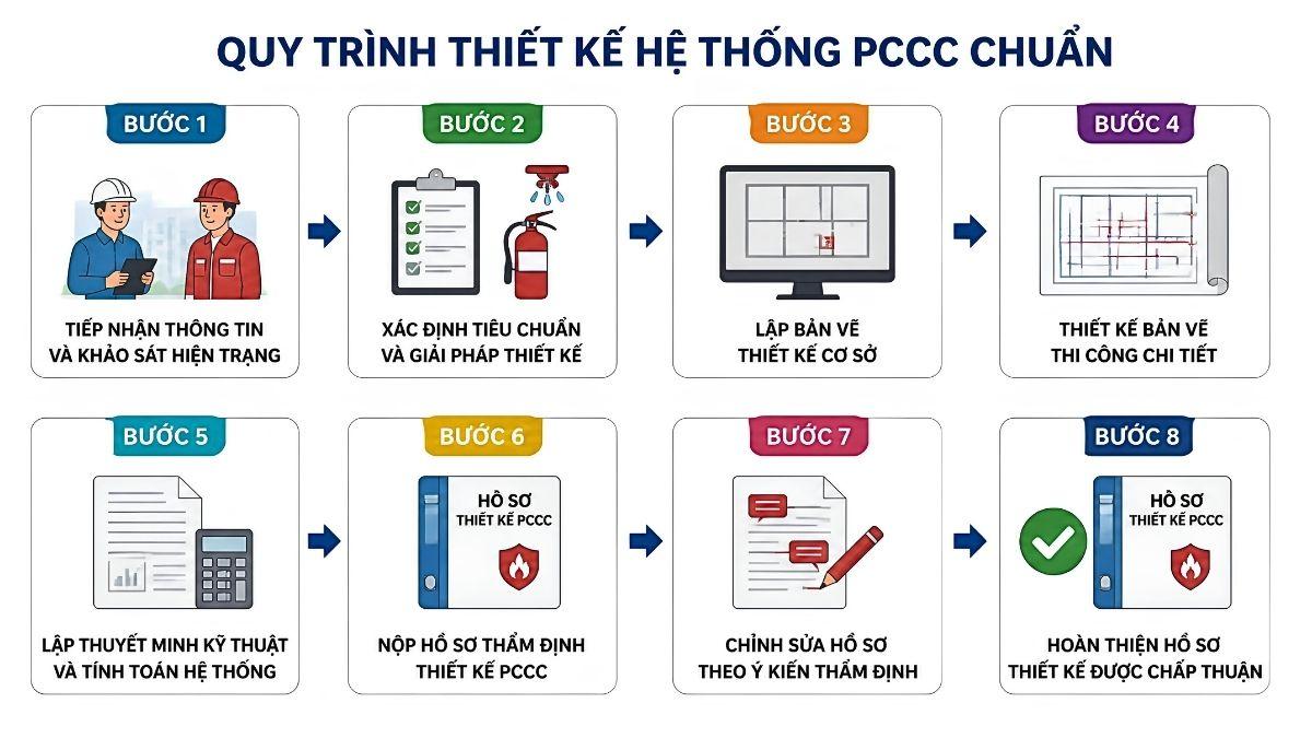 Quy trình thiết kế hệ thống PCCC chuẩn