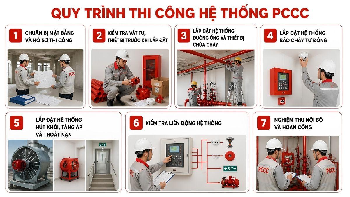 Quy trình thi công hệ thống PCCC