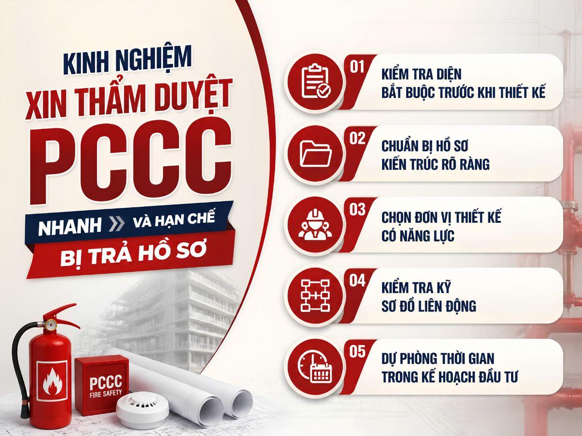 Kinh nghiệm xin thẩm duyệt PCCC nhanh và hạn chế bị trả hồ sơ